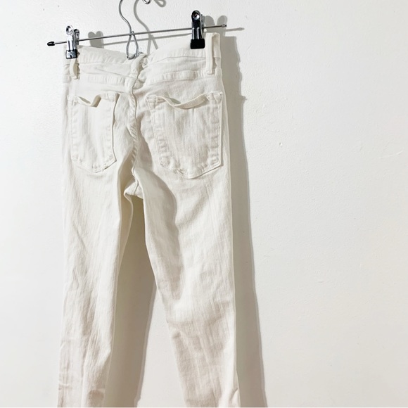 Frame Denim Blanc Jefferson Le High Skinny Distress White 🤍 Denim Jeans Holes - Picture 5 of 13